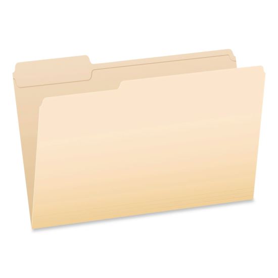 Reinforced Top File Folders, 1/3-Cut Tabs: Assorted Positions, Legal Size, Manila, 100/Box1