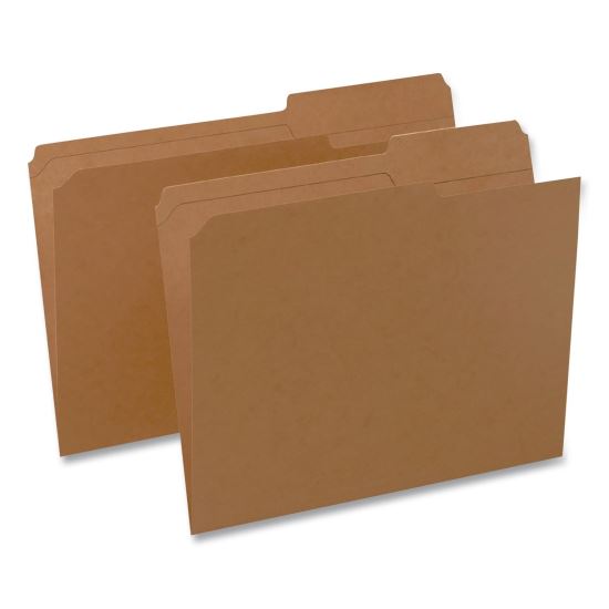 Reinforced Top-Tab File Folders, 2/5-Cut Tabs, Letter, Brown Kraft, 100/Box1