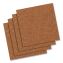 Cork Bulletin Board Tiles, 1 ft x 1 ft, Brown Surface, Frameless, 4/Pack1