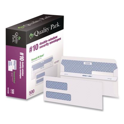 Reveal-N-Seal Envelope, Security Tint, #10, Commercial Flap, Self-Adhesive Closure, 4.13 x 9.5, White, 500/Box1