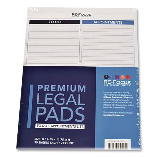 Premium Legal To-Do/Appointment List Pads, List Format, (30) Light Blue/Dark Blue/White Marble 8.5 x 11 Sheets, 2/Pack1