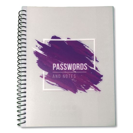 Pocket-Size Password Keeper Log Book, User-Name/Password Format, White/Purple Cover, (60) 7 x 5.5 Sheets1