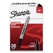 Fine Tip Permanent Markers, Fine Tip, Black, 36/Pack1