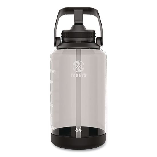 Tritan Motivational Plastic Water Bottle, 64 oz, Stormy Black1