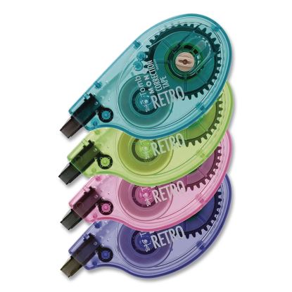 MONO Original Correction Tape, Retro Colors, 0.17" x 33 ft, Assorted Colors, 4/Pack1