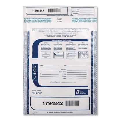 Deposit Bag, Plastic, 9" x 12", White, 100/Pack1