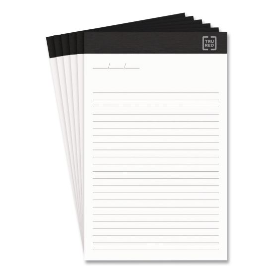 Notepads, Narrow Rule, (50) White 5" x 8" Sheets, 6/Pack1