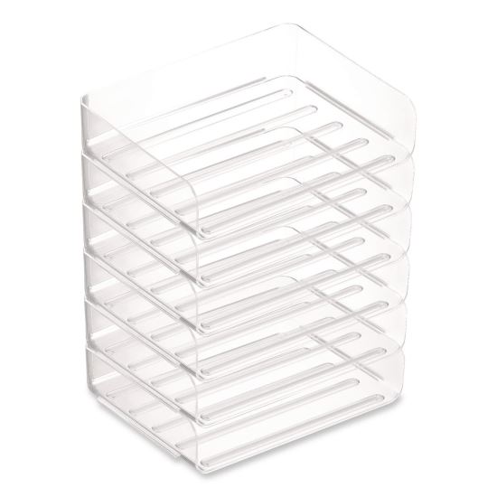 Clear Side Load Stackable Plastic Letter Tray, Letter Size, 9.72 x 12.63 x 3.01, 6/Pack1
