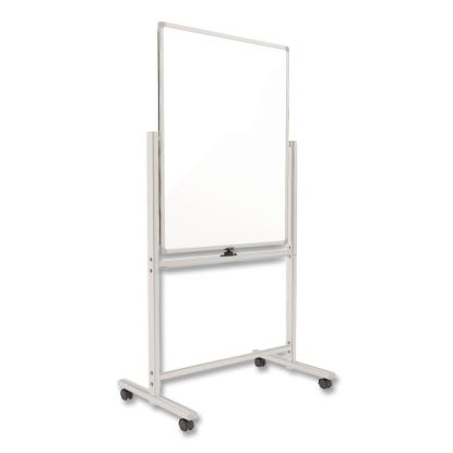 Magnetic Steel Mobile Dry Erase Board, 40" x 30", White Surface, Silver Aluminum Frame1