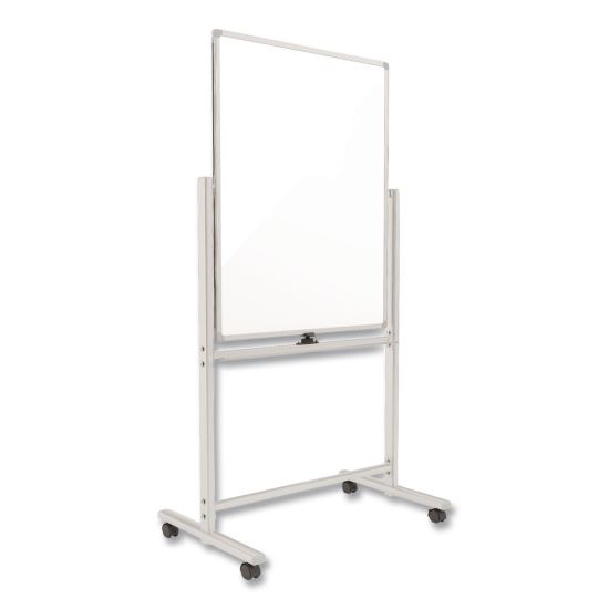 Magnetic Steel Mobile Dry Erase Board, 40" x 30", White Surface, Silver Aluminum Frame1