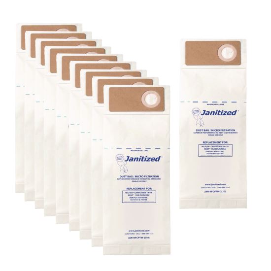 Vacuum Bags, Designed to Fit Nilfisk Advance CarpeTwin Upright 14/18, Advac and Kent 152B, DuraVac, 10/Pack, 10 Packs/Carton1