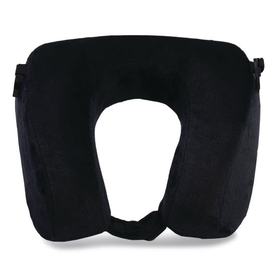 Memory Foam Fleece Travel Pillow, One Size Fits Most, 9.84 x 4.1 x 9, Black1