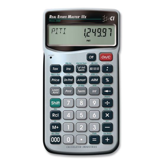 Master 3405 Real Estate and Mortgage Calculator, 9-Digit LCD1
