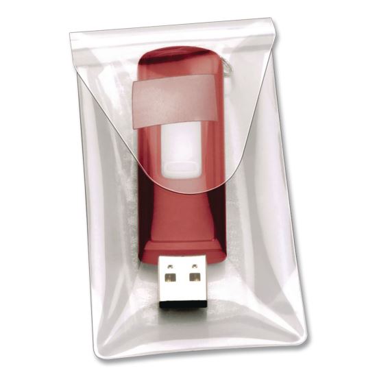 HOLD IT USB Pockets, 2 x 3.4, Clear, 6/Pack1