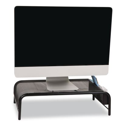 Metal Mesh Monitor Stand, For Up to 24" Monitors, 19" x 10.5" x 5.5", Black, Supports 22 lb1