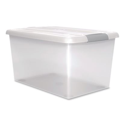 Store and Slide Latching Lid Storage Bin, 61 qt, 15.55 x 23.42 x 12.99, Clear1