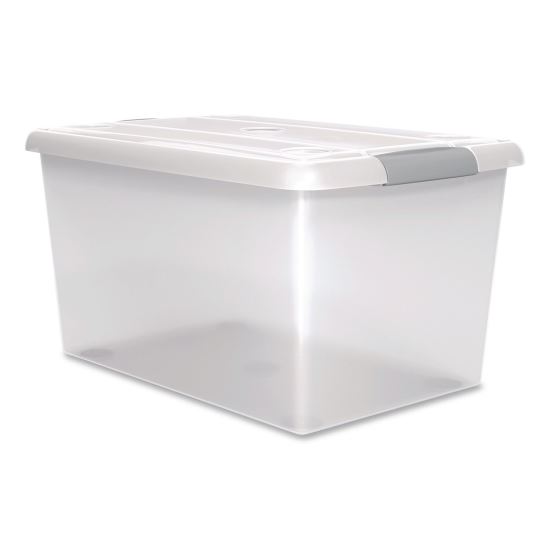 Store and Slide Latching Lid Storage Bin, 61 qt, 15.55 x 23.42 x 12.99, Clear1