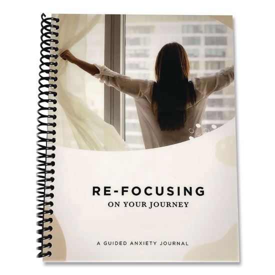 Refocusing on Your Journey: A Guided Anxiety Journal by Angela Stephens, Ivory/Multicolor Cover, (49) 8 x 6 Sheets1