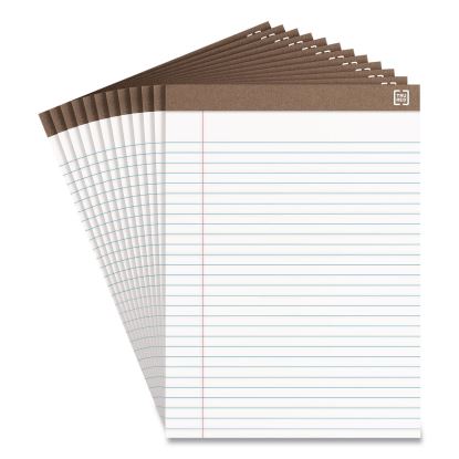 100% Recycled Notepads, Wide/Legal Rule, (50) White 8.5 x 11 Sheets, Dozen1