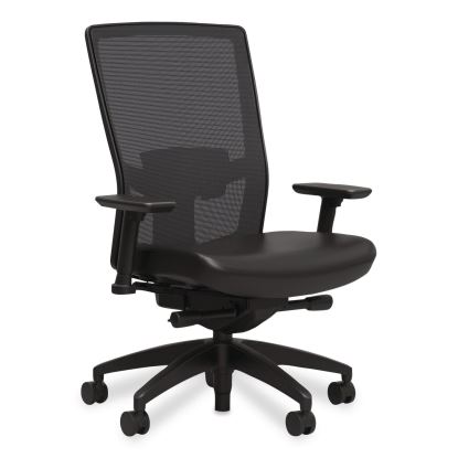 500 Series Vinyl and Mesh Task Chair, Supports Up to 300 lbs, 17.8" to 22.8" Seat Height, Black Seat, Black Back, Black Base1