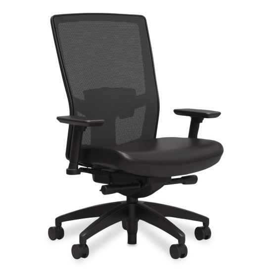 500 Series Vinyl and Mesh Task Chair, Supports Up to 300 lbs, 17.8" to 22.8" Seat Height, Black Seat, Black Back, Black Base1
