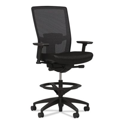 500 Series Mesh and Fabric Stool, Supports to 300 lb, 24.6 x 34.4 Seat Height, Black Seat, Black Back, Black Base1