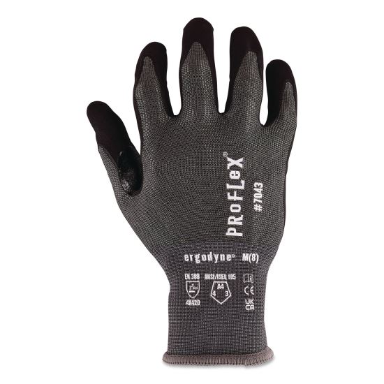 ProFlex 7043 ANSI A4 Nitrile Coated CR Gloves, EN388: 4X42D, 10" Long, XX-Small (5), Gray, Pair1
