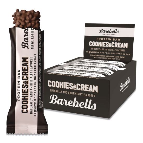 Cookies and Cream Protein Bars, 1.9 oz Individually Wrapped, 12/Box1