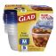 Soup and Salad Containers, Medium Rectangle, 24 oz, 6.49 x 4.86 x 2.98, Clear/Bue, Plastic, 5/Pack1