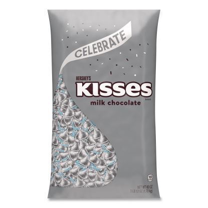 KISSES Milk Chocolate Candy, Silver Foils, 60 oz Bag1