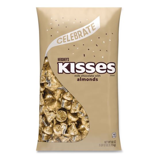 KISSES with Almonds, Gold Foils, 60 oz Bag1