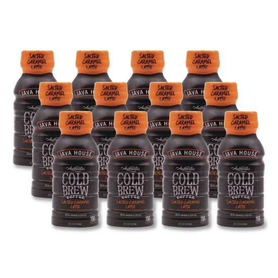 Cold Brew Coffee, Salted Caramel Latte, 8 oz Bottle, 12/Carton1