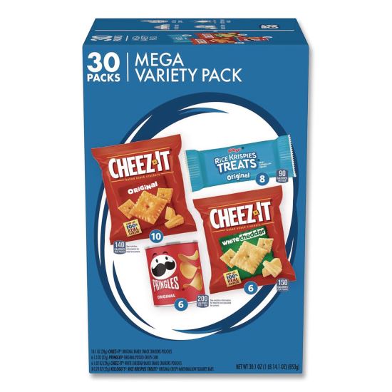 Mega Variety Pack, Cheez-Its, Pringles, Rice Krispies, Individually Wrapped, 30/Box1