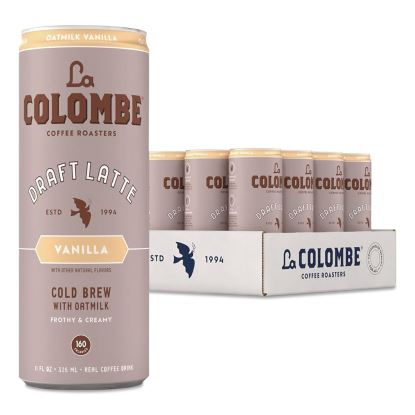 Draft Latte Cold Brew, Vanilla Latte with Oat Milk, 11 oz Can, 12/Carton1
