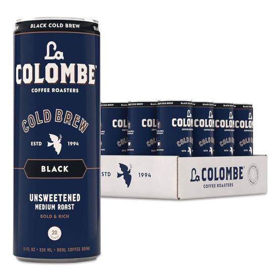 Cold Brew Coffee, Black, 11 oz Can, 12/Carton1