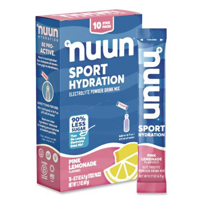 Sport Hydration Electrolyte Powder Drink Mix, Pink Lemonade, 0.17 oz Stick, 10/Box1