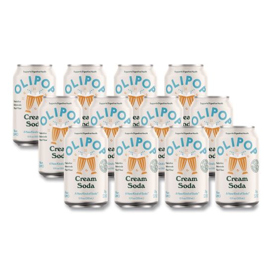 Prebiotic Soda, Cream Soda, 12 oz Can, 12/Carton1