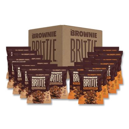 Crunchy Brownie Snack Variety Pack, Chocolate Chip and Salted Caramel, 2 oz Bag, 20/Carton1