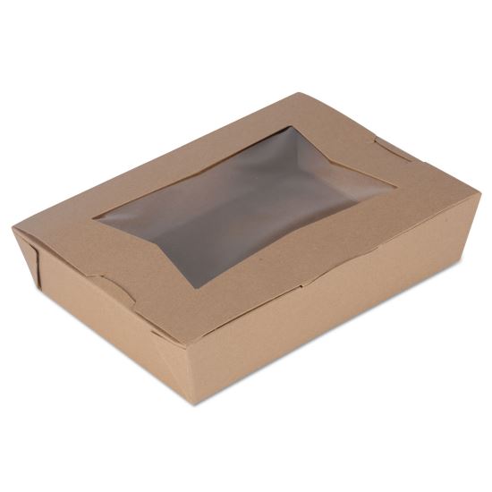 ChampPak Window Carryout Boxes, #2, 7.75 x 5.5 x 1.88, Brown, Paper, 200/Carton1
