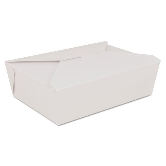 ChampPak Retro Carryout Boxes, #3, 7.75 x 5.5 x 2.5, White, Paper, 200/Carton1