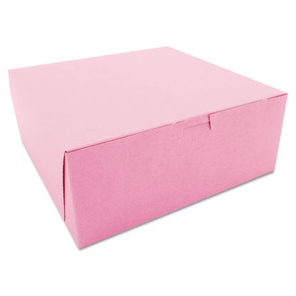 Pink One-Piece Non-Window Bakery Box, 10 x 10 x 4, Pink, Paper, 100/Carton1