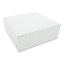 White One-Piece Non-Window Bakery Boxes, 9 x 9 x 3, White, Paper, 250/Carton1