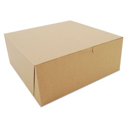 Kraft One-Piece Non-Window Bakery Boxes, 10 x 10 x 4, Brown, Paper, 100/Bundle1