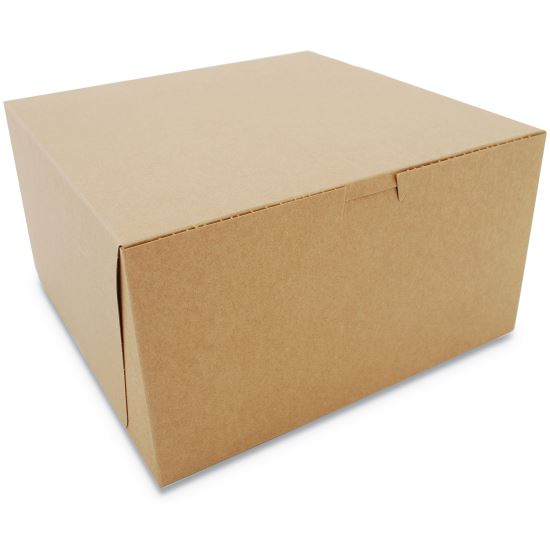 Kraft One-Piece Non-Window Bakery Boxes, 10 x 10 x 5.5, Brown, Paper, 100/Carton1