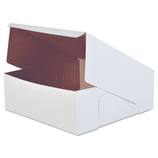 White One-Piece Non-Window Bakery Boxes, 14 x 14 x 5, White, Paper, 50/Carton1