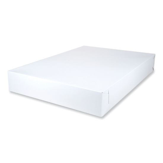 White Two-Piece Non-Window Bakery Boxes, 28 x 20 x 4, White, Paper, 50/Carton1