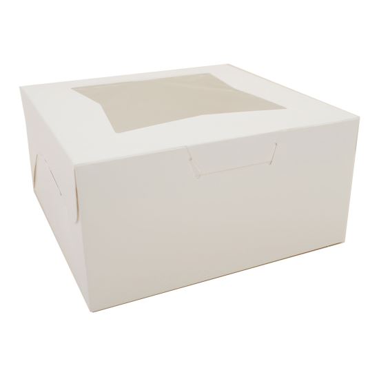 White Window Bakery Boxes with Tuck-in Lid, 10 x 10 x 5, White, Paper, 150/Carton1