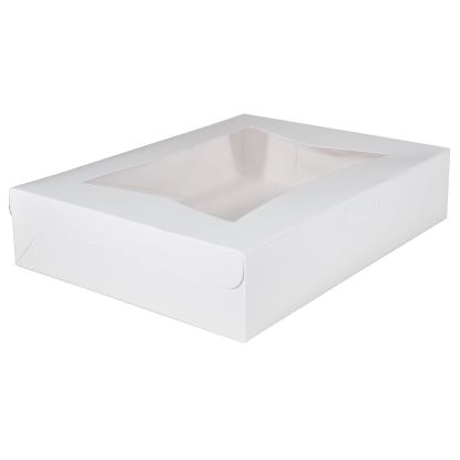 White Window Bakery Boxes with Tuck-in Lid, 19" x 14" x 6.5", White, Paper, 50/Carton1