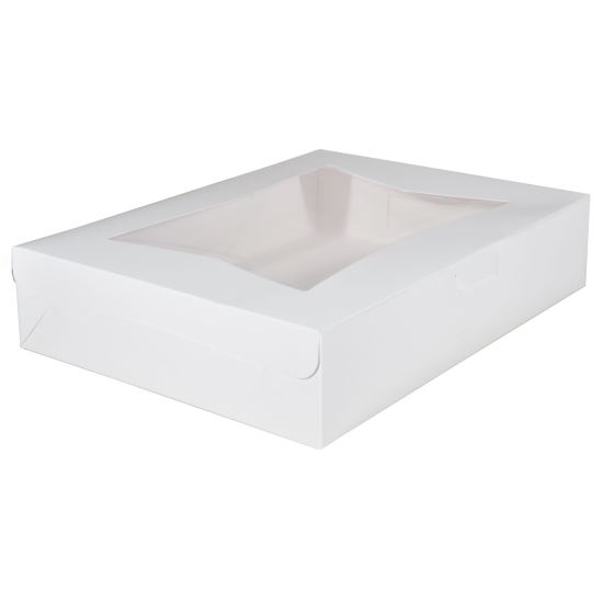 White Window Bakery Boxes with Tuck-in Lid, 19" x 14" x 6.5", White, Paper, 50/Carton1