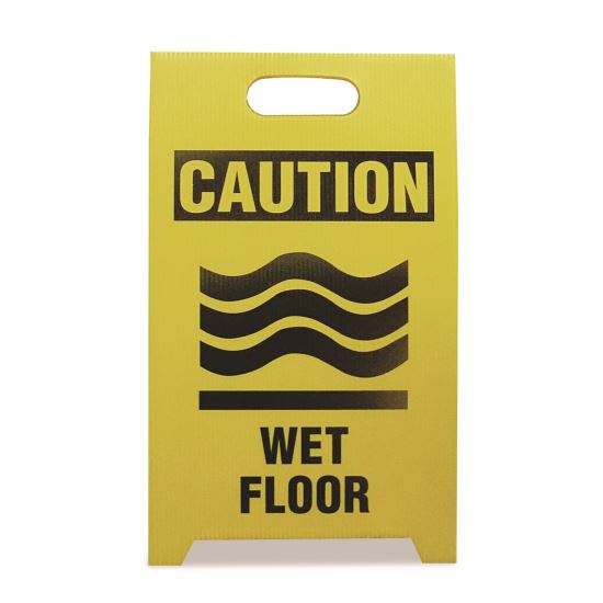 Economy Floor Sign, 12 x 14 x 20, Yellow/Black, 2/Pack1